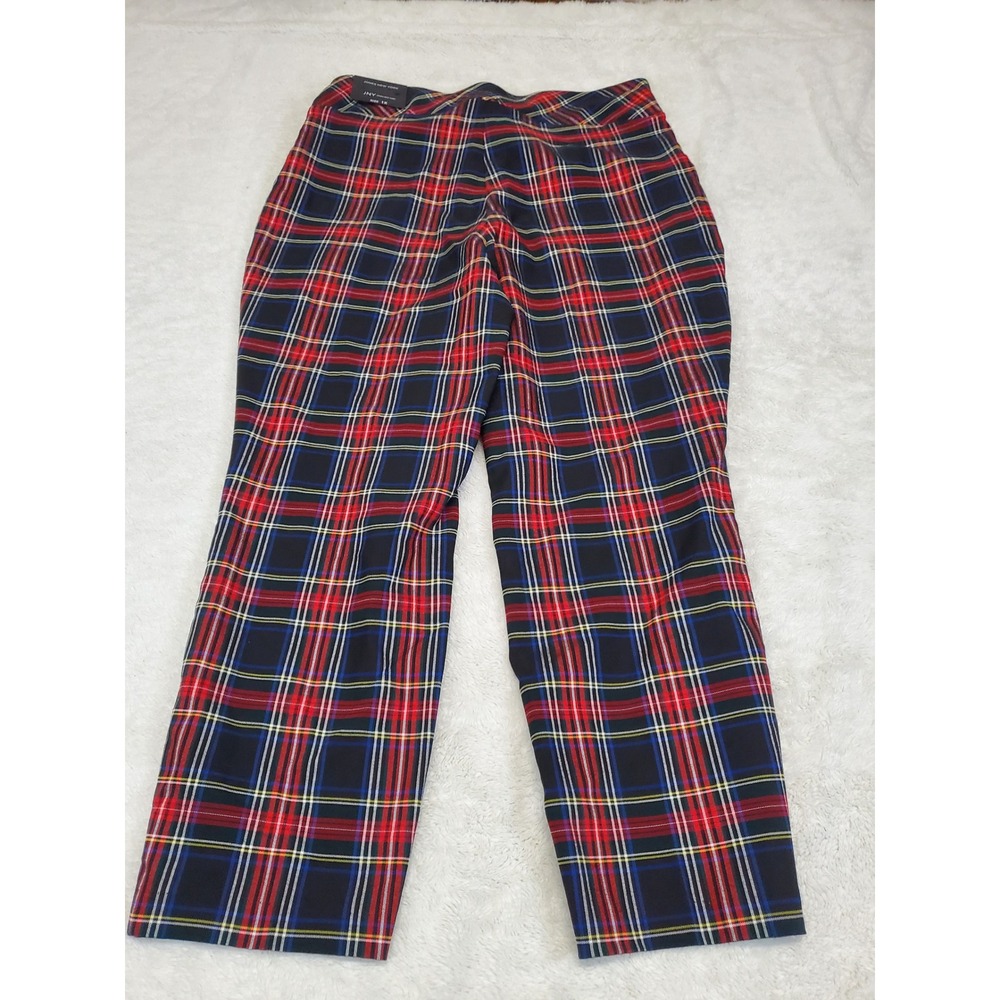 NWT Jones New York Black Red Plaid Pant 1X Academia Office Classic Plus Size - Picture 3 of 10